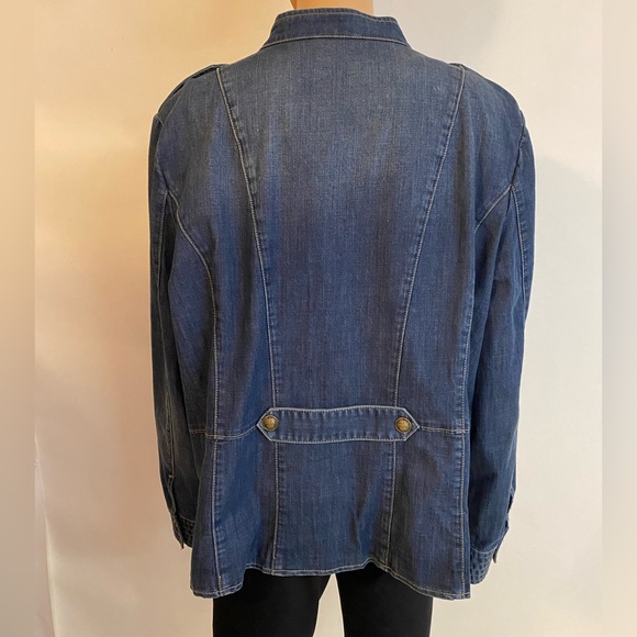 Chico's Jackets & Coats Nwt Chicos Indigo Blue Denim Military
